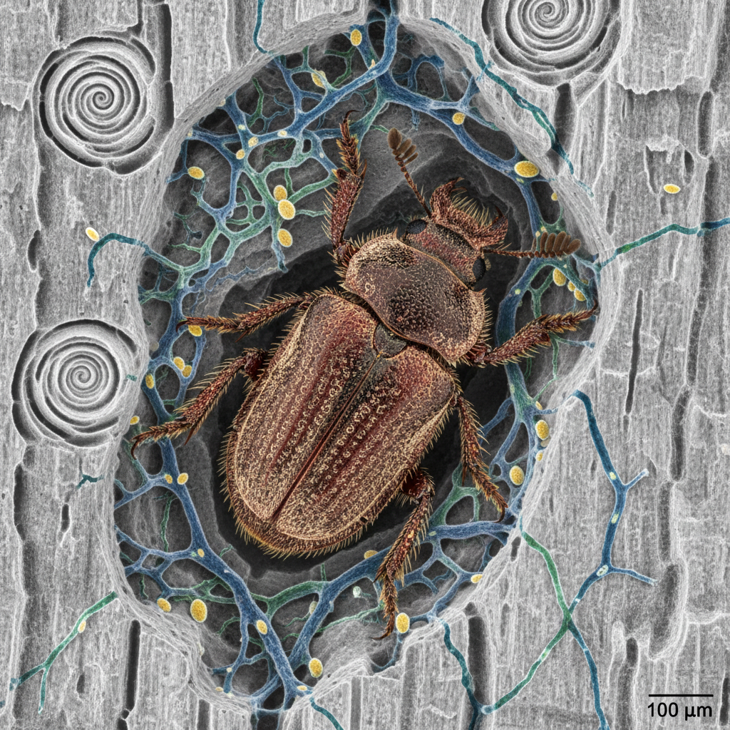 Symbiotische Pilze: Der Schlüssel zum Erfolg der Borkenkäfer